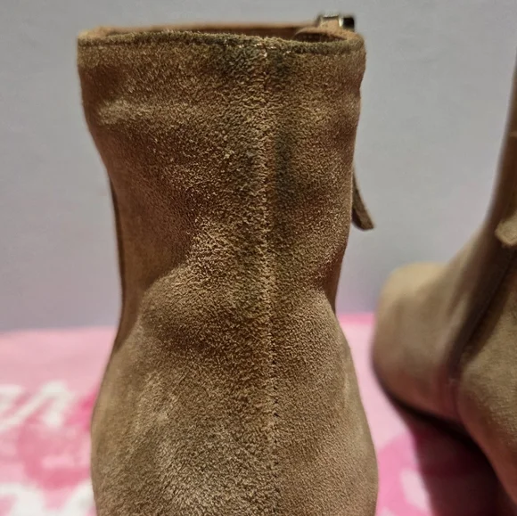 Women's Aquatalia Fuoco Suede Ankle Boots Champagne, Size 7.5M - Picture 12 of 16